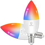 ANTELA Alexa Glühbirne E14 LED Lampen Smart WLAN Dimmbar Birne RGB 16 Millionen...