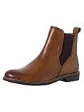 MARCO TOZZI Damen Chelsea Boots aus Leder zum Schlupfen, Braun (Muscat), 39 EU