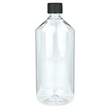 mikken 1 Laborflasche 1000 ml Chemikalienflasche aus PET Kunststoff + Etikett