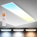 B.K.Licht - Deckenlampe mit Fernbedienung, dimmbar, ultraflach, LED Panel, LED...