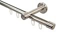 iso-design Gardinenstange Innenlauf 1-läufig 16 mm Durchmesser Farbe Edelstahl...