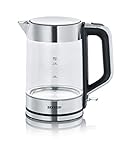 SEVERIN Wasserkocher, Glas, Edelstahl, kompakt und leistungsstark, 1,7 L, 100...