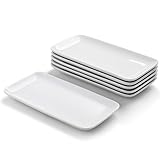 WishDeco Rechteckige Teller 6er Set, Servierplatte Klein 23x12 cm, Dessertteller...