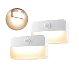 Nachtlicht mit Bewegungsmelder innen Batterie, 2 Stück LED Treppenbeleuchtung,...