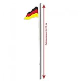Alu Fahnenmast mit Deutschlandflagge 6,20 m