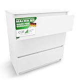 CDF Kommode mit Schublade Weiß Schrank Schubladenschrank 3 Schubladen Malm...