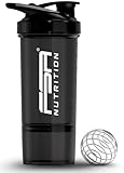FSA Nutrition Shaker Proteinshake mit Pulverfach 600 + 150 ml - Shaker mit Kugel...