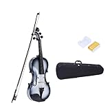 1/8 Größe Violino Schwarz Weiß Violine Für Geige Student Anfänger Geige Kit W/Braziwood Bogen Saite Brücke Fall