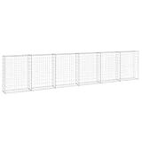vidaXL Gabionenwand mit Abdeckung Gabione Steingabionen Steinkorb Gabionen Wand...