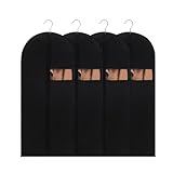 Kleidersack, 4 Stück Anzug Schwarz 60 x 120 cm Reise Mit Reißverschluss Schutz...