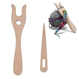 2 Stück Strickgabel,Strickgabel Für Kinder,Holzstricknadel,Strickgabel...