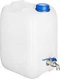 20 L Wasserkanister BPA-frei mit verzinkt Hahn, Weiss Farbe, Wasserbehälter...