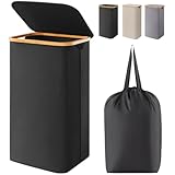 Lifewit 100L Wäschekorb mit Deckel, Wäschekörbe für Wäsche mit Bambus...