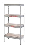 Izzy Schwerlastregal Metall Kellerregal 4 Böden 150x75x30cm 280kg Traglast...
