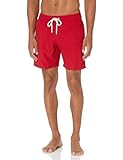 Amazon Essentials Herren Badehose, Schnell Trocknend, 18 cm, Rot, L