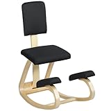 HOMCOM Ergonomischer Kniestuhl mit Rückenlehne, Kniesitz mit Wippfunktion,...