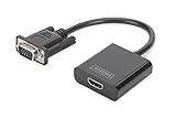 DIGITUS VGA Grafik Audio Adapter, VGA + 3.5mm Klinke zu HDMI, Full HD 60Hz, 1920...