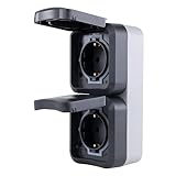 REV - AquaStorm, Doppelsteckdose, Steckdose Feuchtraum IP55, zweipolig, Aufputz...