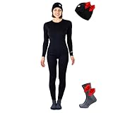 Merino.tech Merino Unterwäsche Damen Set + Mütze – Merino Langarm Damen und...