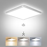 zemty Lampe mit Bewegungsmelder Innen, 18cm 15W Deckenlampe mit Bewegungsmelder,...