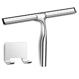 COFTCLMOMT 25CM Edelstahl Duschabzieher Mit Selbstklebe Haken, Silber Abzieher...