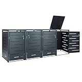 Zelsius Edelstahl Mülltonnenbox 4 Tonnen | 120-240 Liter | Anthrazit RAL 7016 |...