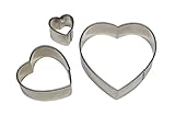 PME SH251 3pk HEART Cut Out Stainless Steel Icing Cutters Sugarcraft Cake...