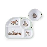 Wrendale Designs Melamin Tablett & Schüssel Set - 2 Teile, Grün, Wildlife...