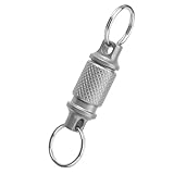 SUNERLORY Titan Schlüsselanhänger, Abnehmbarer Schlüsselringe mit Drehgelenk, strapazierfähig, Doppelend-Swivel-Schlüsselanhänger-Anschluss, Clip-Ring, Drehbar(Silber)