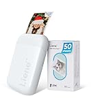 Liene Mini Fotodrucker für Smartphone(5x7,6cm) - mit 50 Blatt Zink-Fotopapier...