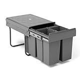 IDMarket - Einbau-Abfalleimer mit 3 herausnehmbaren Fächern 1 x 15 l und 2 x 8...