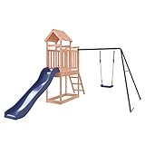 vidaXL Spielturm, Klettergerüst mit Rutsche Schaukel, Kinder Kletterturm mit...