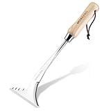 WORKPRO 34cm Fugenkratzer mit Holzgriff, Unkrautstecher mit gezackter Kante,...