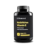 Natürliches Vitamin E, 400 IU pro Kapsel, 200 Weichkapseln | mit Bio-Natives...