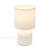 BRILONER - Tischlampe mit Stoffschirm, Kabelschalter, Keramikfuß, Lampe,...