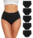 YESWEL Unterhosen Damen 5er Pack, Baumwolle Hohe Taille Unterwäsche, Hipster...