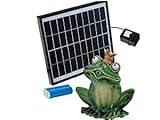 Storm's Gartenzaubereien Wasserspeier Frosch mit Akku Solarpumpe 16cm aus...