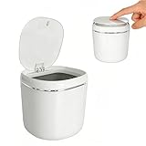Moling Weiß Tischmülleimer Klein mit Deckel 2.6L,Mini...