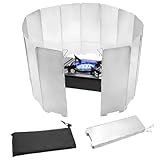 Piuluvor® 14 Platten Gaskocher Windschutz Faltbar Campingkocher Windschutz,...