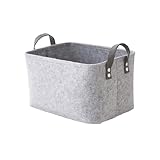 felt storage basket,Filz Aufbewahrungsbox,Filzkorb Grau Rechteck,Faltbar, mit...