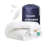 Wolkenfeld Winterbettdecke 220x240cm, Gänsedaunen & Federn, 500 g/m²,...