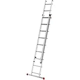 Hailo S80 ProfiStep Duo Alu-Schiebeleiter - 2 x 9 Sprossen belastbar bis 150 kg...