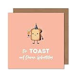 Premium Happy Birthday Geburtstagskarte Toast, quadratisch mit Umschlag -...