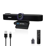 TONGVEO KI Automatisches Tracking 4K Webcam mit Mikrofonen und Lautsprecher,...