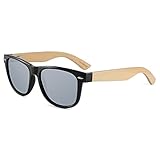 Holzwurm Sonnenbrille mit Holzbügeln aus Bambus für Damen &...