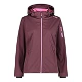 CMP - Leichte Softshelljacke für Damen mit abnehmbarer Kapuze, Pflaume, D46