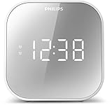 Philips Wecker mit Radio, Radio mit verspiegeltem Display, Digitalradio mit...