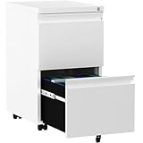 YITAHOME Rollcontainer mit Abschließbar 2 Schubladen, Mobiler Aktenschrank mit...