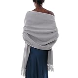 Schal Hellgrau Stola Festlich Fur Abendkleid Pashmina Schals Tücher für Damen...