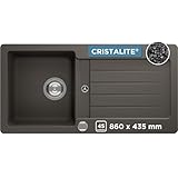SCHOCK Küchenspüle Typos D-100S Asphalt 86x43,5 cm - CRISTALITE® Grau mit...